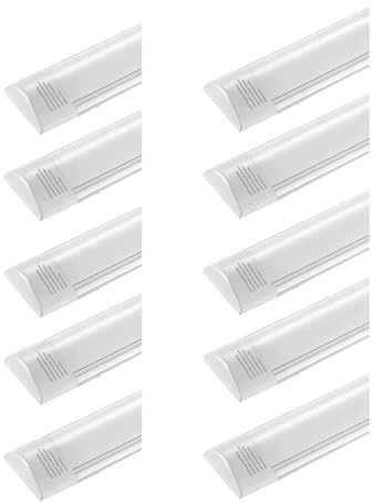 Sararoom Lampara LED de Techo 60cm, Pantalla LED Tubo Integrado 20W 2400LM Regleta Luminaria LED, Blanco Neutro 4500K Barra LED, Ángulo haz de 130° Fluorescente Lampe Para Salón Cocina Garaje,10Pcs