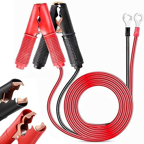 2 Pezzi Clip a Coccodrillo per Batteria, Crocodile Morsetti 30A Batteria Pinze Morsetti con 1M Cavo di Estensione per Camion, Veicolo, Barca Cavo di Ricarica (Rosso, Nero)