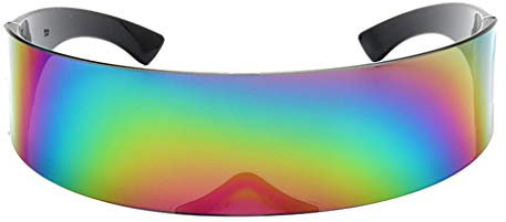 Einteilige Sonnenbrille mit Spiegel, mehrfarbig