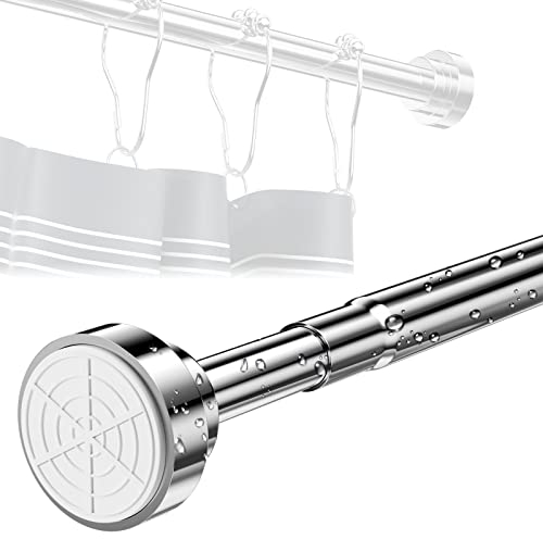 Gvolatee Duschvorhangstange Ohne Bohren, Duschstange für Duschvorhang, Teleskopstange zum Klemmen für Türrahmen Gardine, Duschstangen Badewanne, Kleiderstange Schrank Ausziehbar und Klemmbar,120-220cm