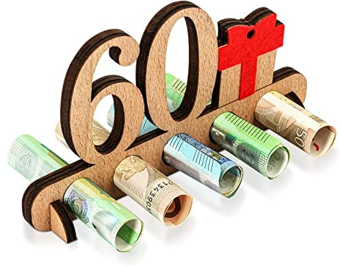 Giftota - 60. Geburtstag Geldgeschenk Holz - Geschenk zum 16.Geburtstag - Geburtstag Jubiläum - Geschenke aus Holz - Geschenke für Freunde, Familie