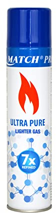 300 ml Feuerzeuggas zum Nachfüllen mit Adaptern | Butangas für Flammbierbrenner | Sturmfeuerzeuge | Stabfeuerzeug | Feuerzeug Gas Nachfüller