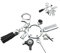 Dinntty Schlüsselanhänger aus Metall, Mini-Friseur-Schlüsselanhänger, Haartrockner, Kämme, Schere, Anhänger, Schlüsselanhänger, Tasche zum Aufhängen