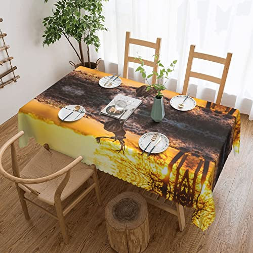 183 x 137 cm Tischdecke Geweih Rot Hirsch Druck Dekorative Tischdecke Abwischbare Tischdecke für Esstisch und Indoor Outdoor