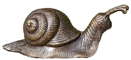 IDYL Bronze-Skulptur Schnecke groß gerade