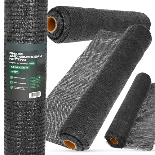 Instalguru Sichtschutz 1,5m x 25m Schattennetz UV-Schutz 55% Windschutz Schattiernetz Schattierungsnetz Zaunblende Gartenzaun Sonnenschutznetz Sichtschutznetz Netz Schattiergewebe