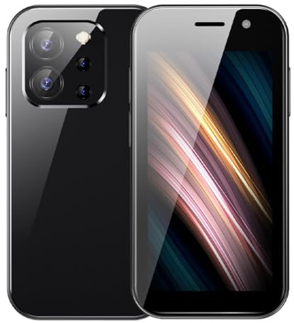 Mini Smartphone 4G desbloqueado Teléfono móvil de 3,0 pulgadas, Android 9.0, Dual SIM, desbloqueo facial, 2000mAh de batería, 200W+500W Cámara, GPS/WiFi, Navidad Cumpleaños Regalo (2+16GB, negro)