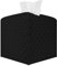 Ulife Mall Quadratisch Kosmetiktücherbox,PU Leder Taschentuchbox NachfüllbarTücherbox Verdicktes Dekorativ Taschentücher Box 12.7x12.7x12.7cm| schwarz