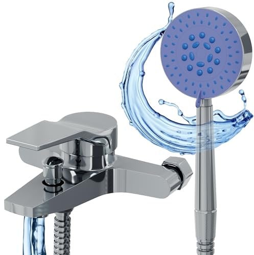 Grifo ducha. Grifo de ducha monomando. Grifo con alcachofa de ducha con manguera. Grifo monomando ducha. Grifo bañera y ducha baño. Incluye soporte de pared.
