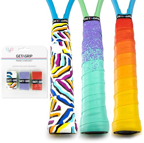GET A Grip Griffband Tennisschläger, Overgrip, Anti-Schweiß | Anti-Rutsch-Tennisschläger-Griffband, schnell trocknende Overgrips, bunte Designs, ein einzigartiges Geschenk für