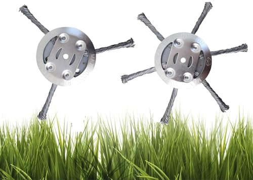 Unkrautbürste für Freischneider, 2 Stück Unkraut Entferner Gerät, Wildkrautbürste 5mm Bohrung, Unkrautbürste für Rasentrimmer, Drahtbürste mit Kegelform entfernt mühelos Unkraut und Moos (A1+B1)