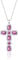 Linawe Silber Kreuzkette Kreuz Kette Silberkette Halskette Damen, Pink Rosa Diamant Kettenanhänger Kristall Geburtsstein Kette mit Kreuz Anhänger, Damenkette Schmuck Jewelry