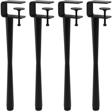 Pieds de table en métal portable et facile à détacher, design fin pour table à manger, bureau à domicile, projets de bricolage, bureau, table d'appoint, table basse, noir, 45 cm