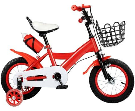 VonVVer 12 Zoll Kinderfahrrad Kinder Fahrrad für Mädchen und Jungen Fahrräder Kinderrad Jugendrad Fahrrad mit Stabilisatoren & Kickstand (Rot, 12 Zoll)