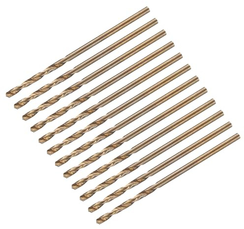 sourcing map 12pcs Jobber Drill Bits 1.5mm (0.059) Black Nitride & Gold Titanium Coated M2 High Speed Steel (HSS) Twist Drill Bits for Stainless Steel Aluminum Alloy Metal