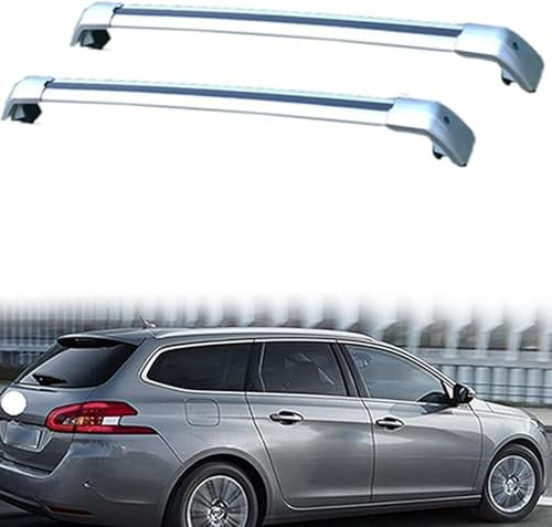 YYlong Dachgepäckträger Dachträger für Peugeot 308 SW 2007-2019 Querträger Dachreling Schienen Trägerhalter Auto Dachträger Gepäckträgern