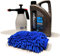 Tecnoxx Kit Exterior Pro - Set de Limpieza para Coche con Foamer Pulverizador de Espuma, Champú Detergente Espumante Ultra Activo Silky Wash y Manopla de Microfibra - Brillo y Limpieza Profesional