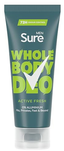 Sure Men Active Fresh Whole Body Deodorant Men's Deodorant Cream with a herbal, citrus & woody fragrance for 72 hour odour control 75 ml