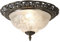 GLOBO Deckenlampe Deckenleuchte Wohnzimmerleuchte Schlafzimmerlampe, Landhaus Stahl Zink silber antik Glas Blumendekor, 2x E14 Fassungen, DxH 33x17cm