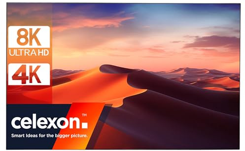 celexon HomeCinemaV2 Ultrakurzdistanz Rahmenleinwand 130 | 285x160 cm 16:9 | 8K, Full HD Leinwand mit höhenverstellbaren Wandmontage | Projektions-Frame NUR für Ultrakurzdistanz-Beamer!