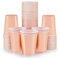 Rose Gold Paper Cups 9oz [50 pack] Disposable Party Paper Cup for Hot and Cold Drinks as Tea, Coffee, Milk, Juice, Beverages Rose Gold Party Decorations for Picnic Home Party Birthday Wedding Anniver