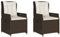 Willood Gartensessel Liegestuhl Gartenstühle 2 STK. Verstellbar Braun Poly Rattan