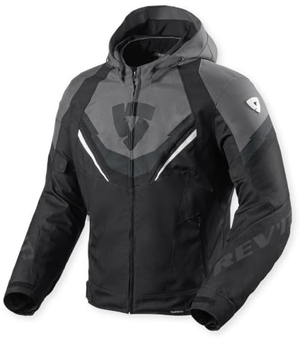 REV'IT! Revit Quantum 3 H2O wasserdichte Motorrad Textiljacke, schwarz/dunkelgrau, M | Wasserdicht