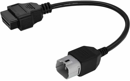 Alchiauto Cable adaptador OBD de 6 pines para motocicleta, 6 pines a 16 pines, compatible con Suzuki motocicleta moto