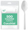 500 Cucchiai Bianchi Riutilizzabili e Riciclabili - Pacco da 500, 16,5 cm, Lavabili in Lavastoviglie - Perfetti per Dolci, Gelato, Zuppe e Dessert