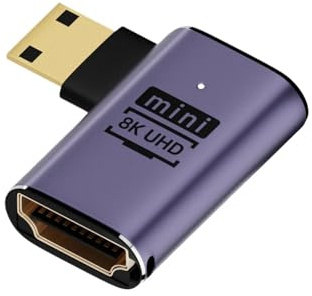 Adaptateur HDMI 2.1 48 Gbit/s 8K à 60 Hz 4K à 120 Hz ultra-rapide, convertisseur Mini/Micro HDMI vers HDMI for PS5 X/S PC HDTV Projecteur(C8K-03)