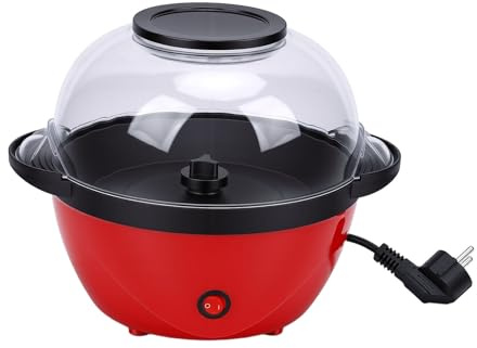 Luocute Popcorn-Maschine, 450 W, Elektrischer HeißöL-Popcorn-Maker mit Antihaftbeschichteter Platte und Rührer, 10 Tassen 2,5 L Popcorn-Poppers für Heimpartys, Filmabende (EU-Stecker)