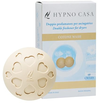 Doppio profumatore per asciugatrice Cotone Wash – profumo di pulito per bucato e tessuti – fino a 60 cicli – riutilizzabile
