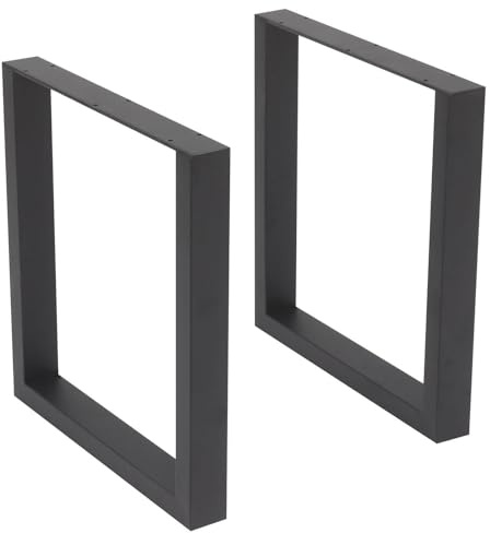 2 Stück Tischbeine 40X43CM Metall Schwarz Bankgestell Esstischgestell | Couchtisch Sitzbank Möbelfüße aus Vierkantprofil für Tischplatte Industrieller Tischgestell Werkbank