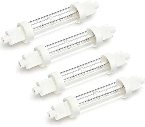 Koprek R7S Food Heat Lamp Bulb, 4 Pack 300W 240V Gantry Heating Lamp, 118mm Jacketed Halogen Light with Warm White, Food Safe for Buffets, Catered Events & Canteen Kitchen