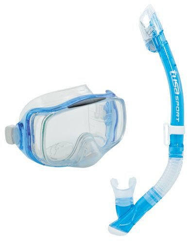IceFox Purge Maske und Schnorchel Set Imprex 3D Dry Combo (klares Blau)