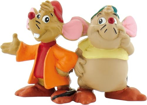 Bullyland 12502 - Spielfigur Mäuse Karlie und Jaques aus Walt Disney Cinderella, ca. 6,2 cm, detailgetreu, ideal als kleines Geschenk für Kinder ab 3 Jahren
