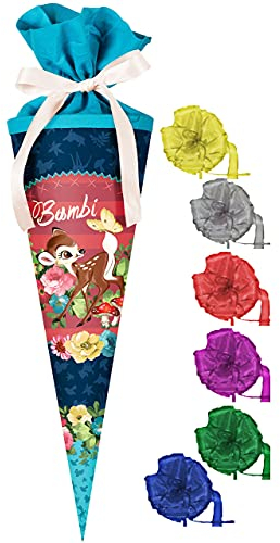 alles-meine.de GmbH Schultüte - - REH Bambi - 35 cm - rund - incl. Schleife - mit Tüllabschluß - Zuckertüte - mit/ohne Kunststoff Spitze - für Jungen & Mädchen/Rehe Waldt..