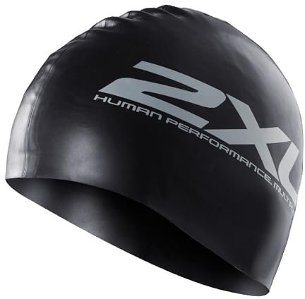 2XU Gorro de natación Unisex de Silicona, Color Blanco, Talla única