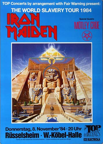 Iron Maiden - The World Slavery, Rüsselsheim 1984 » Konzertplakat/Premium Poster | Live Konzert Veranstaltung | DIN A1 «