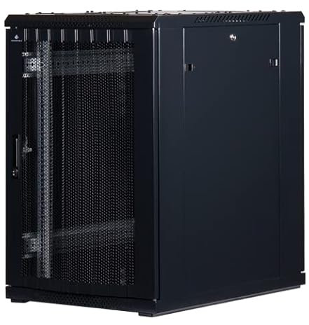 18 HE 19 Zoll - 19 Serverschrank mit Gitternetz-Türen vorne und hinten (BxTxH) 600x800x1000mm - NEU! 19Power GmbH