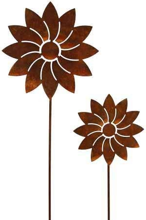 Rostikal Rost Deko Blume modern 50 cm Gartenstecker Dekoration Edelrost Gartendeko Vintage