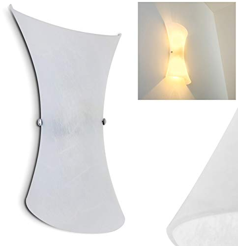 Wandlampe Rivoli aus Metall/Glas in Weiß, moderne Wandleuchte mit Up & Down-Effekt, 2 x E14, Innenwandleuchte mit Lichteffekt, ohne Leuchtmittel