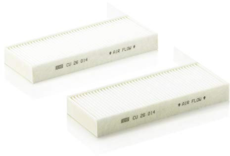 MANN-FILTER CU 26 014-2 Filtro aria cabina (set da 2) - per Autovetture + veicoli commeriali