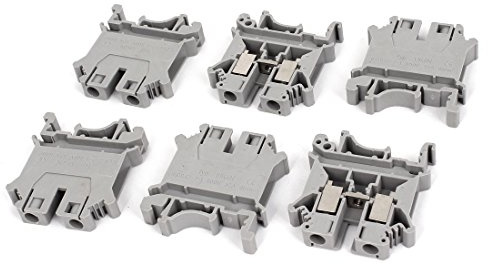 Sourcingmap a14120800ux0422 800V 57A 6mm2 UK6N DIN Rail Bornier Connecteur Gris 6 pcs, Gris