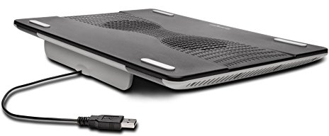 Kensington Support Ventilé - Doubles Ventilateurs de Refroidissement USB, Pour Ordinateurs Portables, Ultrabooks, Notebooks & Chromebooks jusqu'à 15.6, Utilisation sur Bureau & Genoux (K62842WW)