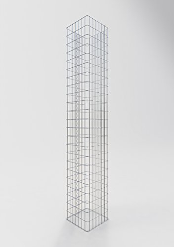 GABIONA - Gabionensäule - HxBxT: 230x37x37 cm - Maschenweite 5 x 10 cm - Gabione mit Spiralverschluss ist korrosionsbeständig