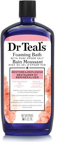 Dr Teal's Restauration et Reconstituer pur sel d'Epsom et huiles essentielles rose de l'Himalaya Bain Moussant 34 oz