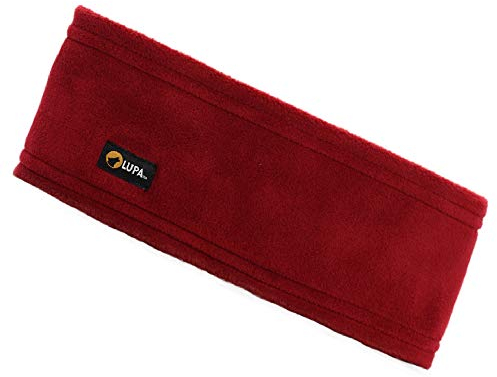 Lupa Handmade Unisex Triple-Layer Micro Fleece Headband - Headband Ear Warmer - Ear Warmers for Women & Men - Ears Cover (Burgundy)