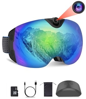 OhO Camera Ski Goggles, 4K Camera Snowboard Goggles with Adjusted View of Camera Recroding