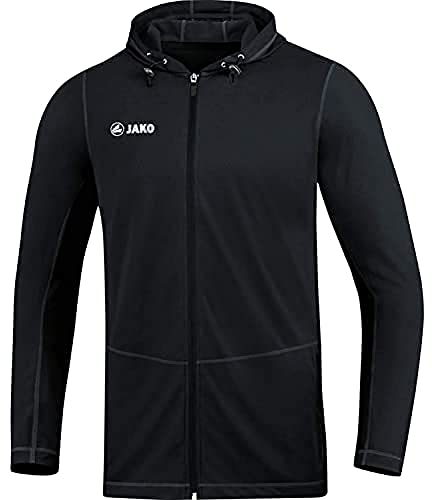 JAKO Herren Kapuzenjacke Run 2.0, schwarz, L, 6875